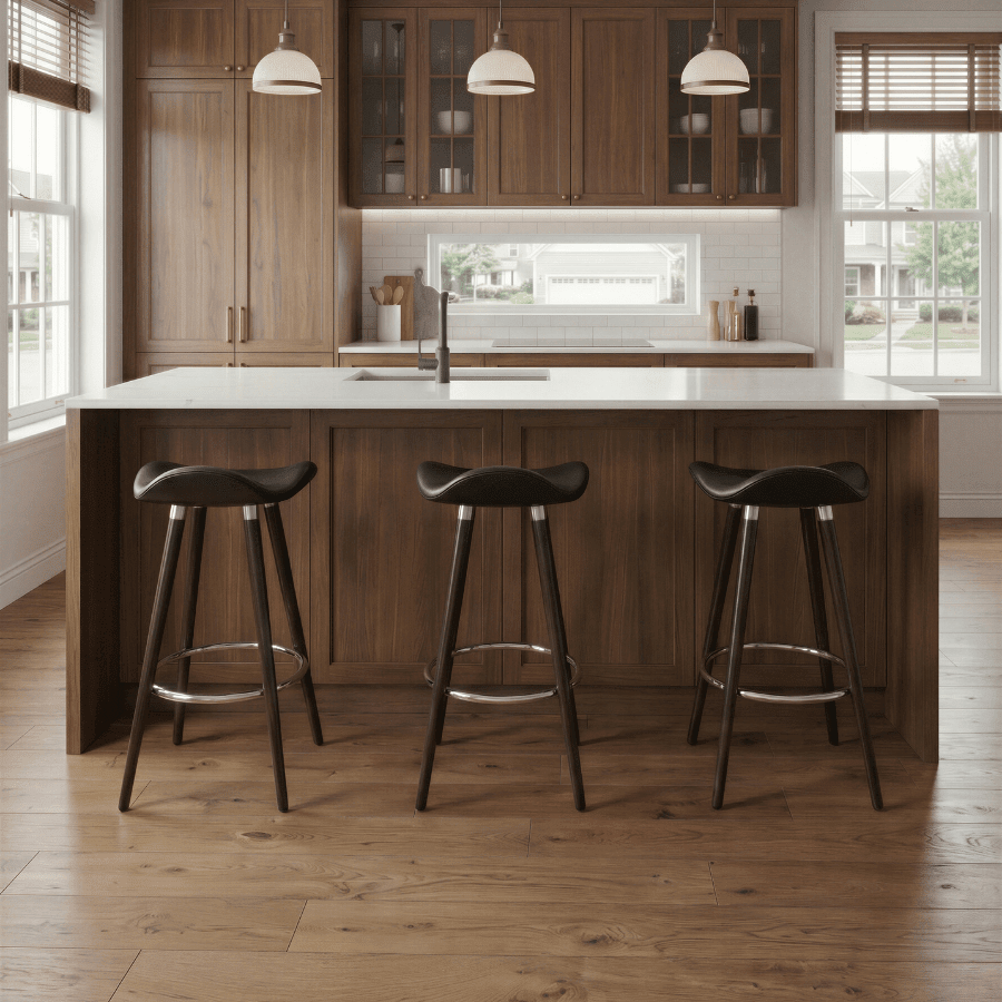 Falcon Black Leather Backless Counter Stool Chrome - Your Bar Stools Canada