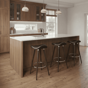 Falcon Black Leather Backless Counter Stool Chrome - Your Bar Stools Canada