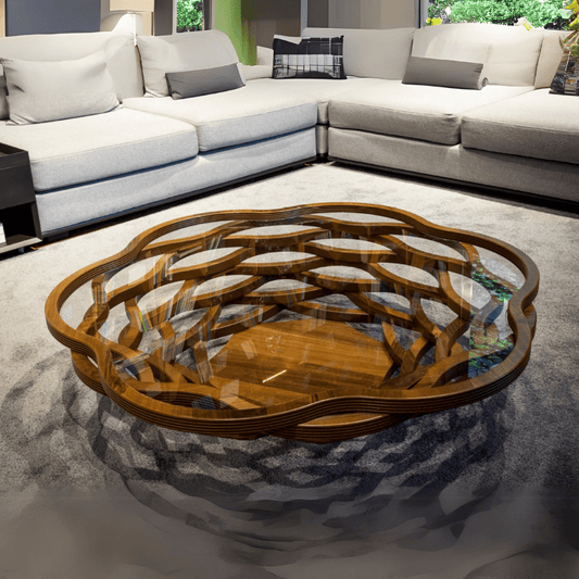 Flora Round Glass Coffee Table - Your Bar Stools Canada