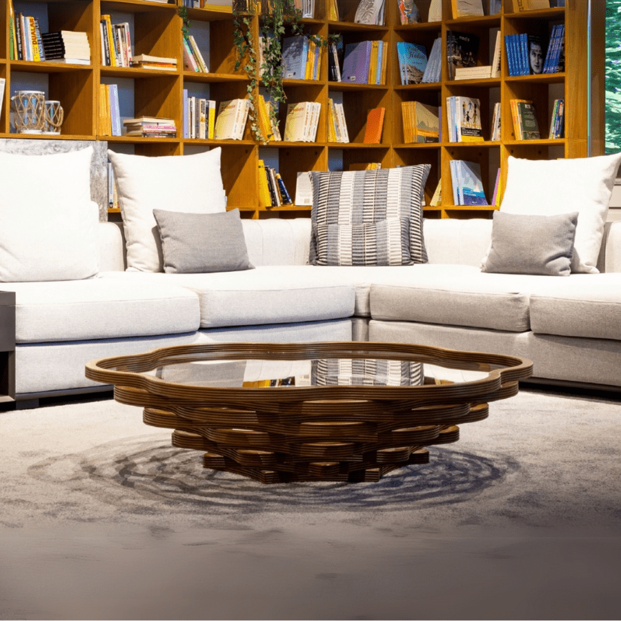 Flora Round Glass Coffee Table - Your Bar Stools Canada