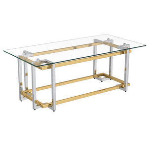 Florina Gold Glass Coffee Table - Your Bar Stools Canada
