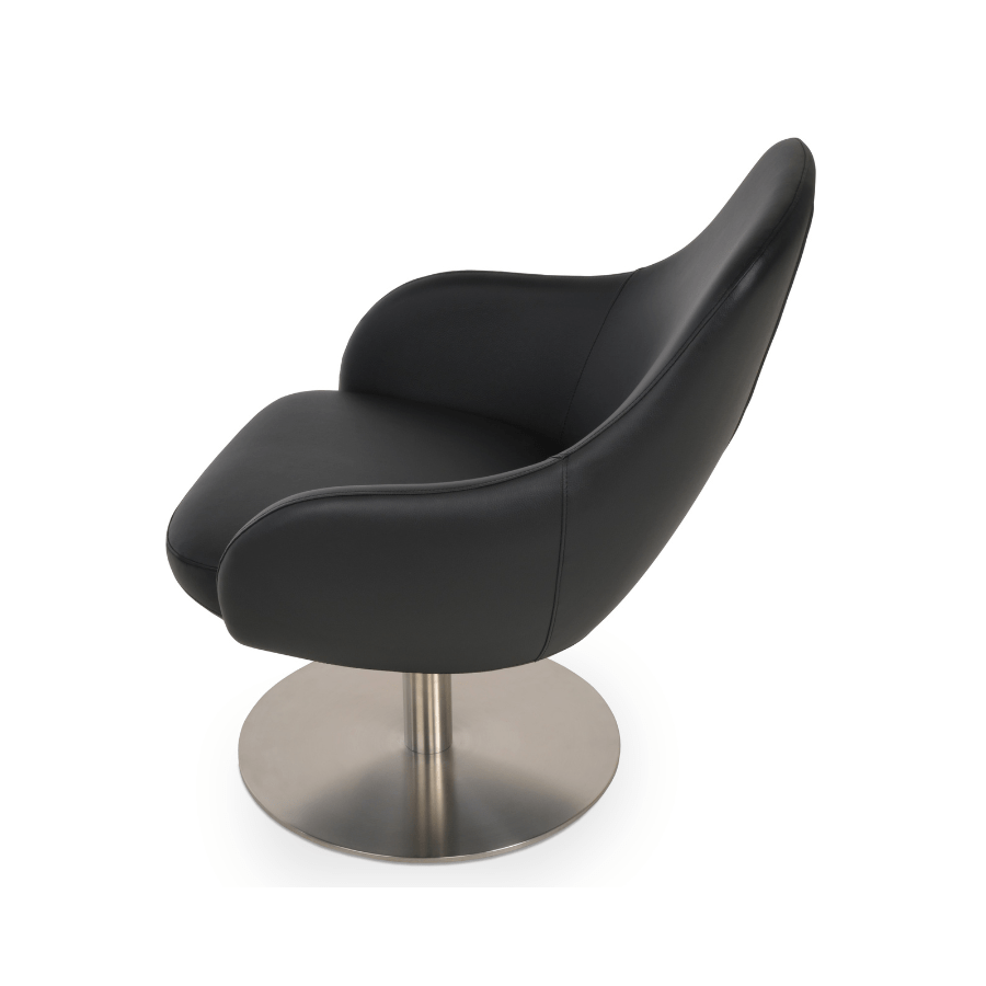 Gazel Black Leather Swivel Chairs - Your Bar Stools Canada