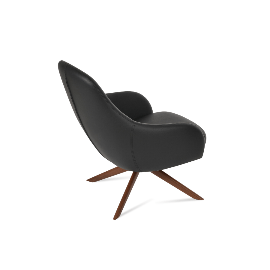 Gazel Black Leather Swivel Chairs - Your Bar Stools Canada