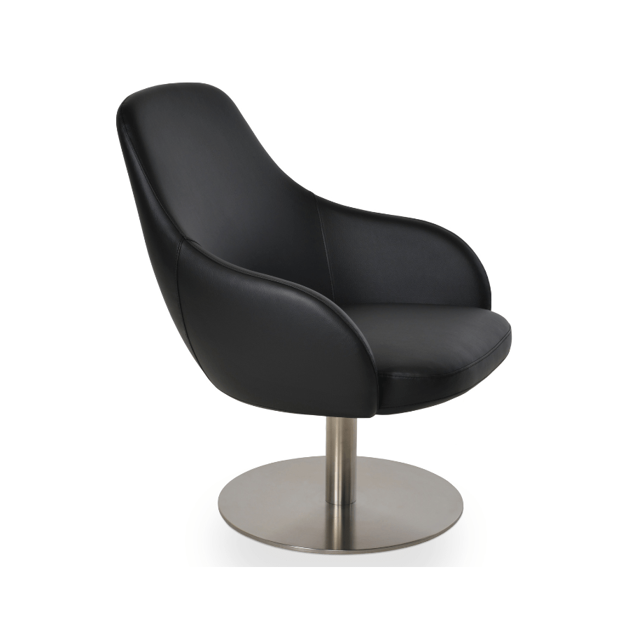 Gazel Black Leather Swivel Chairs - Your Bar Stools Canada