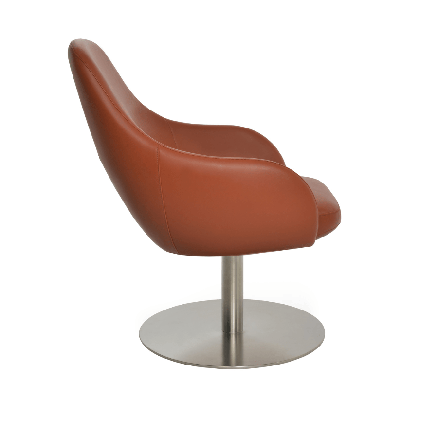 Gazel Brown Leather Swivel Chairs - Your Bar Stools Canada