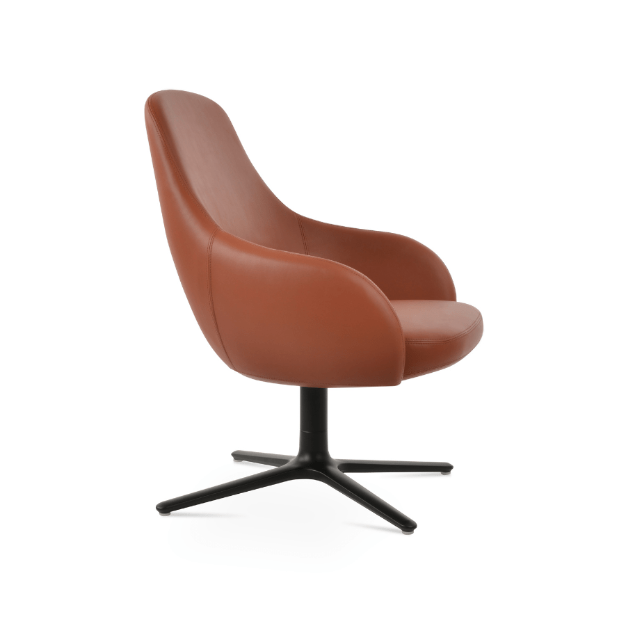 Gazel Brown Leather Swivel Chairs - Your Bar Stools Canada