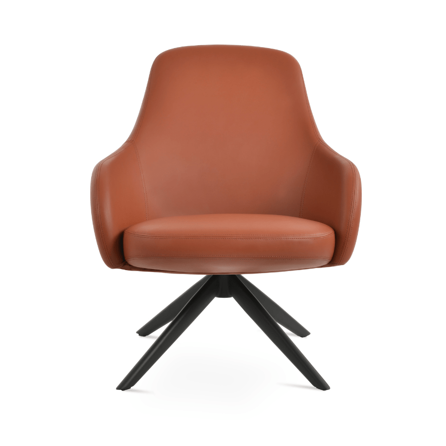 Gazel Brown Leather Swivel Chairs - Your Bar Stools Canada