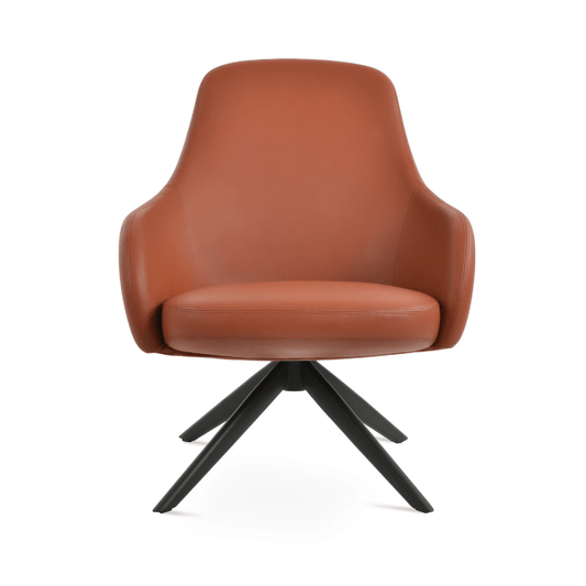 Gazel Brown Leather Swivel Chairs - Your Bar Stools Canada