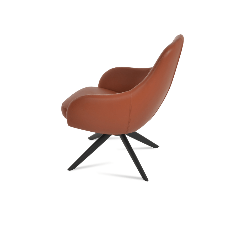 Gazel Brown Leather Swivel Chairs - Your Bar Stools Canada