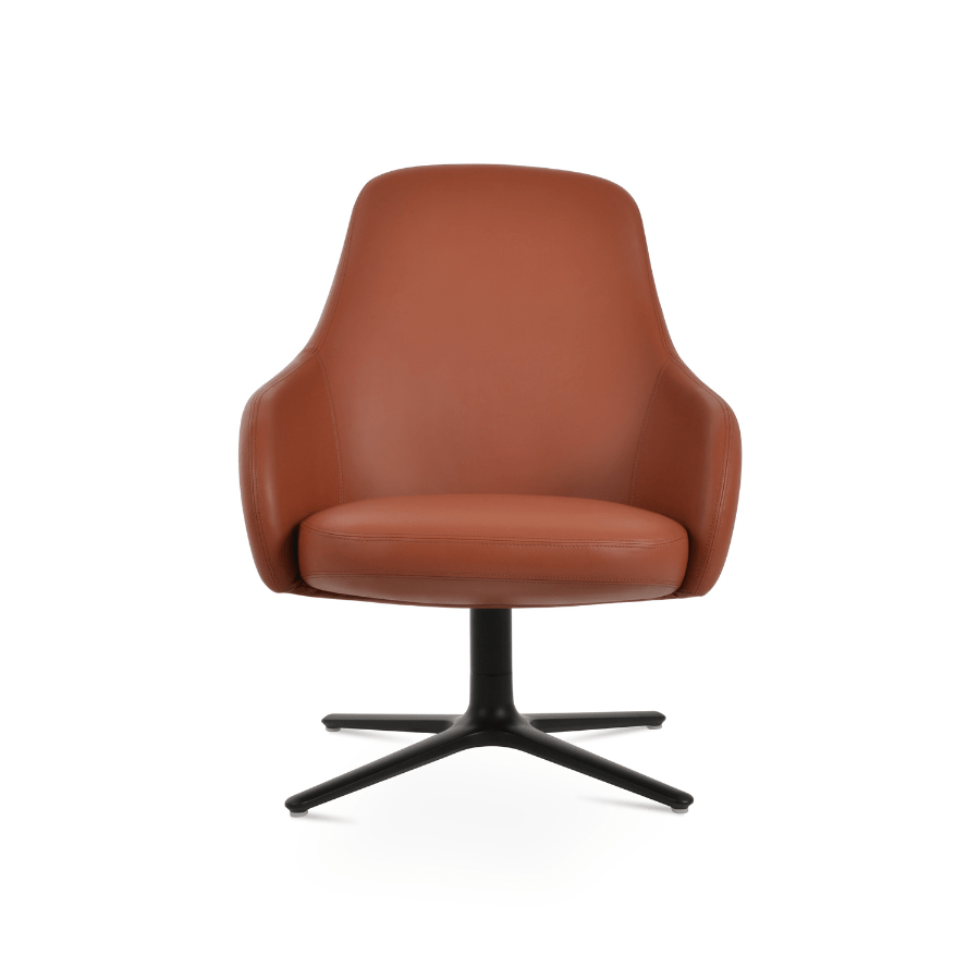Gazel Brown Leather Swivel Chairs - Your Bar Stools Canada
