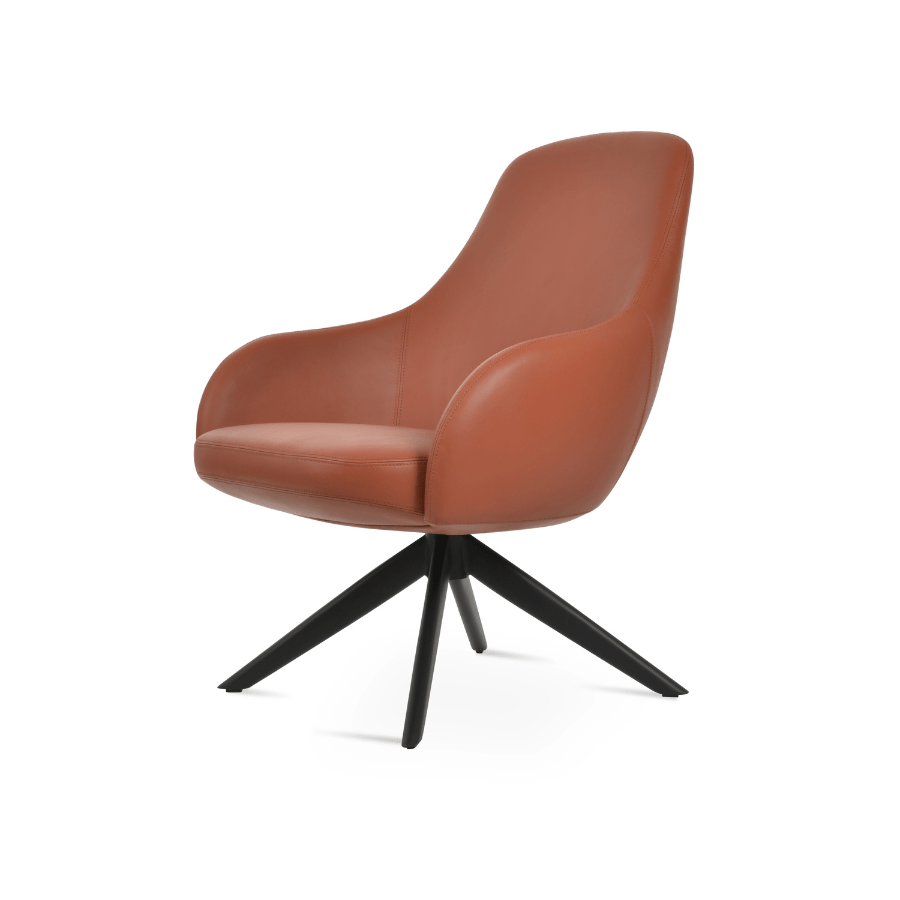 Gazel Brown Leather Swivel Chairs - Your Bar Stools Canada