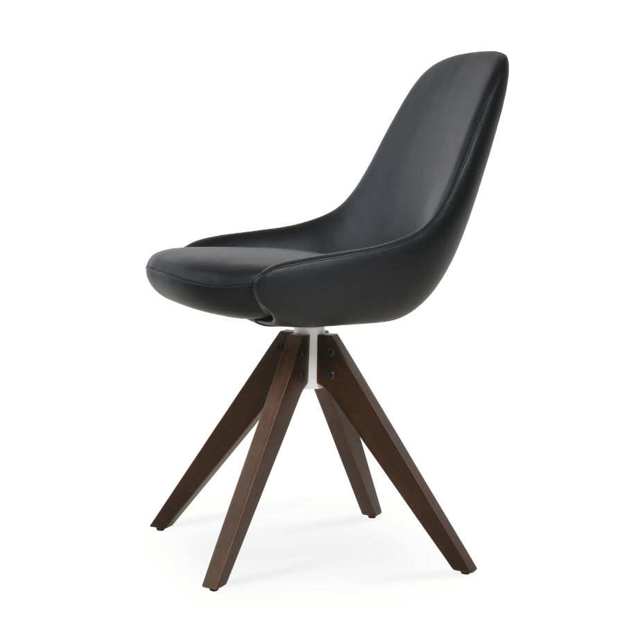 Gazel Swivel Dining Chair | Black Leather - Your Bar Stools Canada