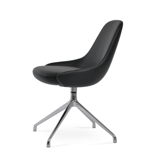 Gazel Swivel Dining Chair | Black Leather - Your Bar Stools Canada