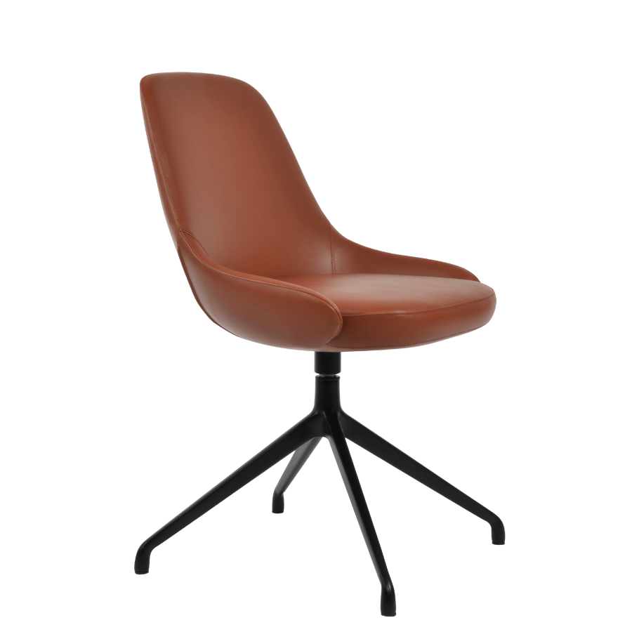 Gazel Swivel Dining Chair | Tan Leather - Your Bar Stools Canada