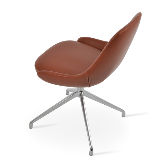 Gazel Swivel Dining Chair | Tan Leather - Your Bar Stools Canada