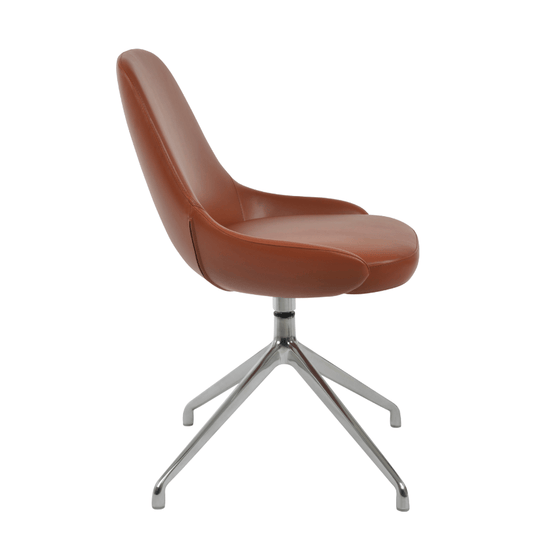 Gazel Swivel Dining Chair | Tan Leather - Your Bar Stools Canada