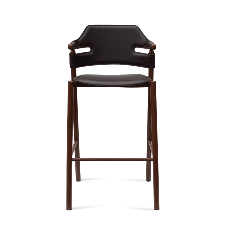 Genoa Mid Century Bar Stools Walnut Finish - Your Bar Stools Canada