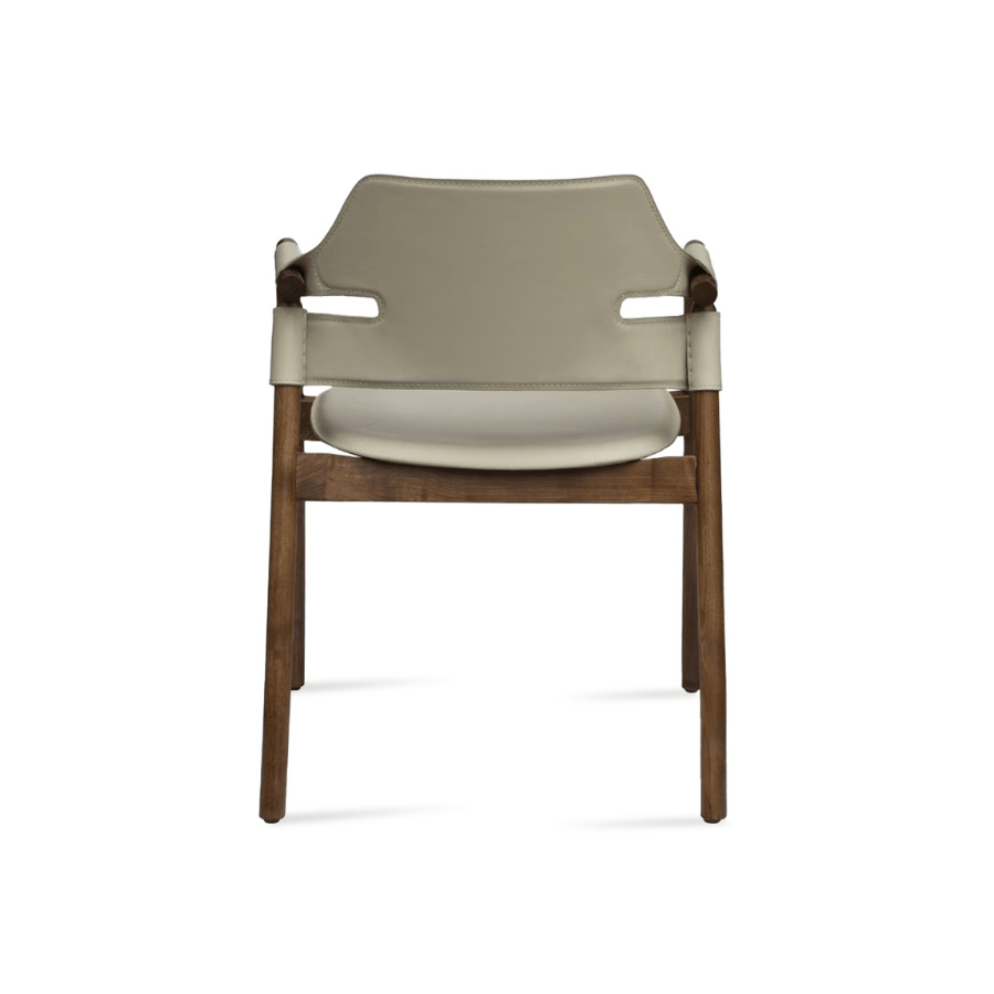 Genoa Mid Century Modern Armchair Cream Leather - Your Bar Stools Canada