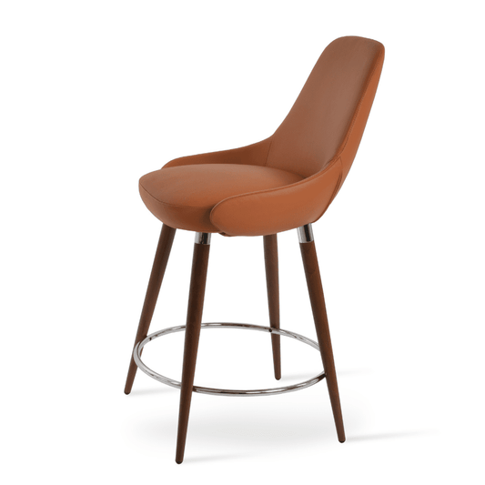 Genuine Brown Leather Bar Stools Gazel Ana - Your Bar Stools Canada