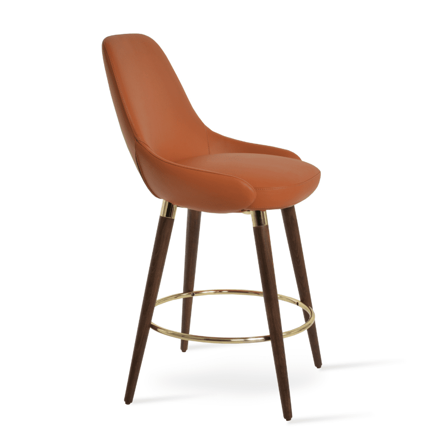 Genuine Brown Leather Bar Stools Gazel Ana - Your Bar Stools Canada