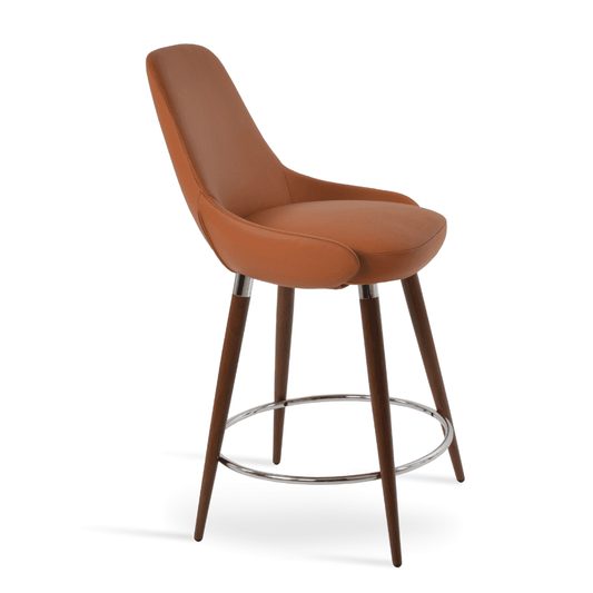 Genuine Brown Leather Bar Stools Gazel Ana - Your Bar Stools Canada