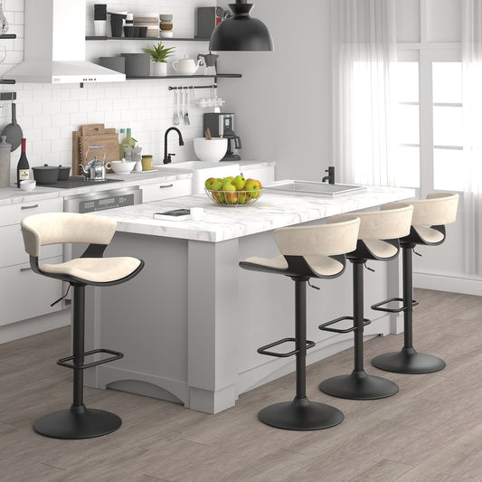 Height Adjustable Bar Stools | Set of 2 | Rover Cream - Your Bar Stools Canada