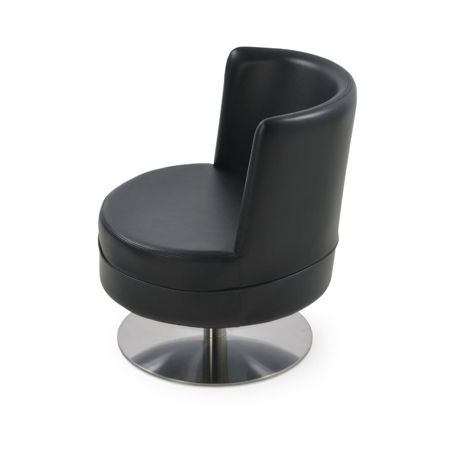 Hilton Black Swivel Barrel Chair - Your Bar Stools Canada