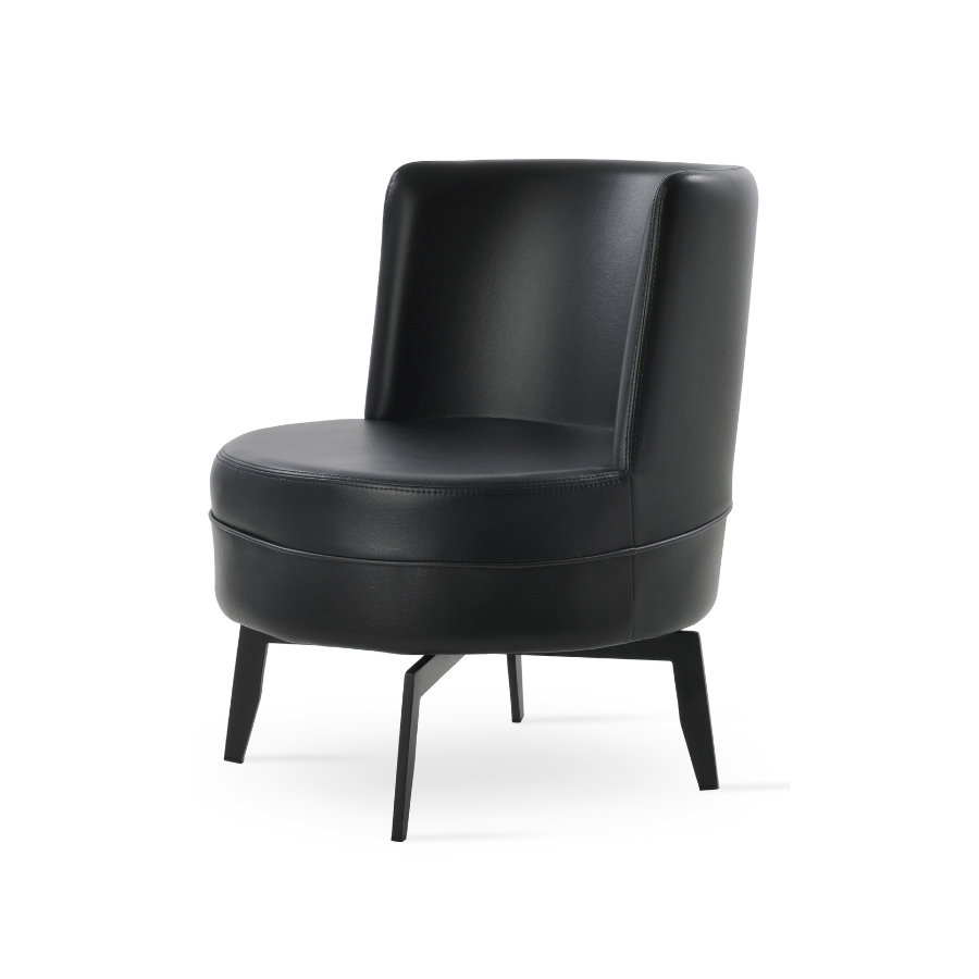 Hilton Black Swivel Barrel Chair - Your Bar Stools Canada