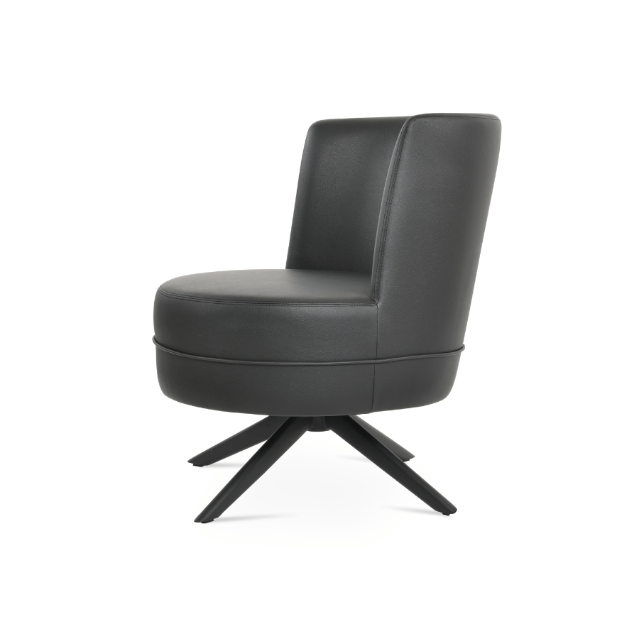 Hilton Black Swivel Barrel Chair - Your Bar Stools Canada