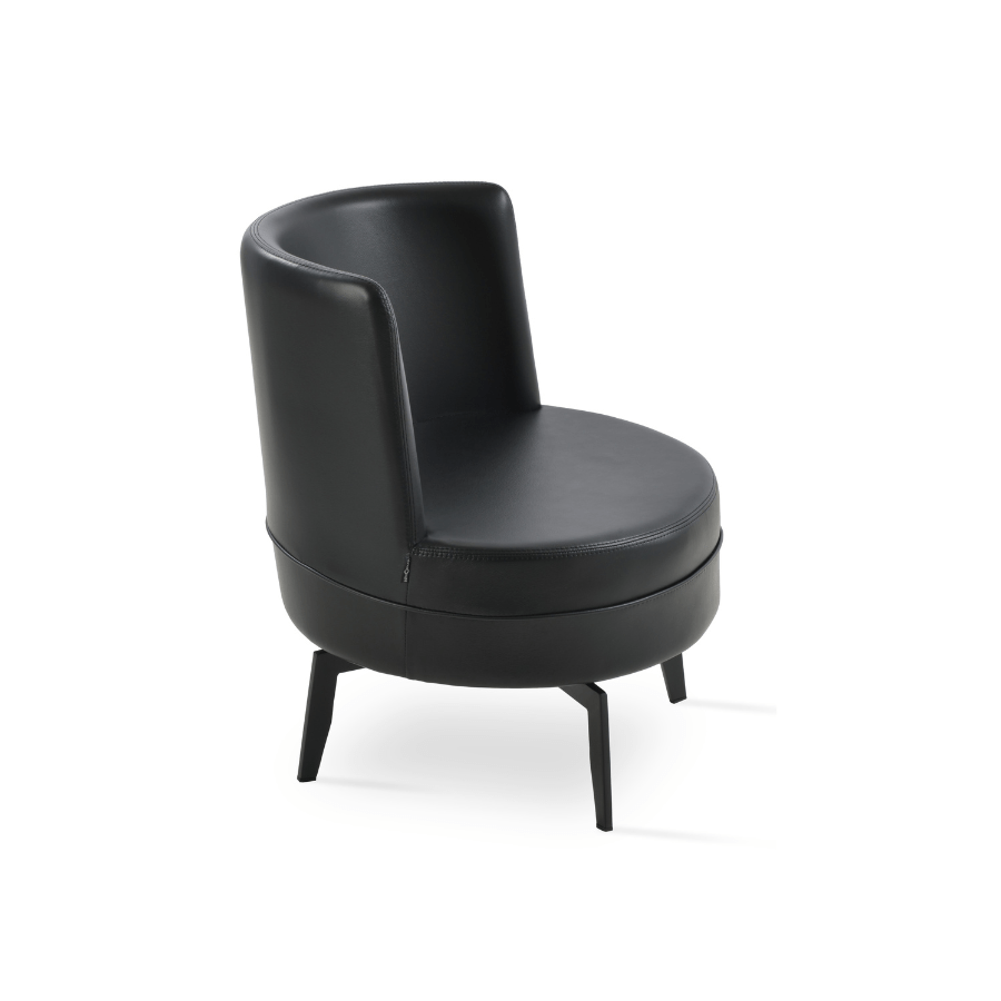 Hilton Black Swivel Barrel Chair - Your Bar Stools Canada