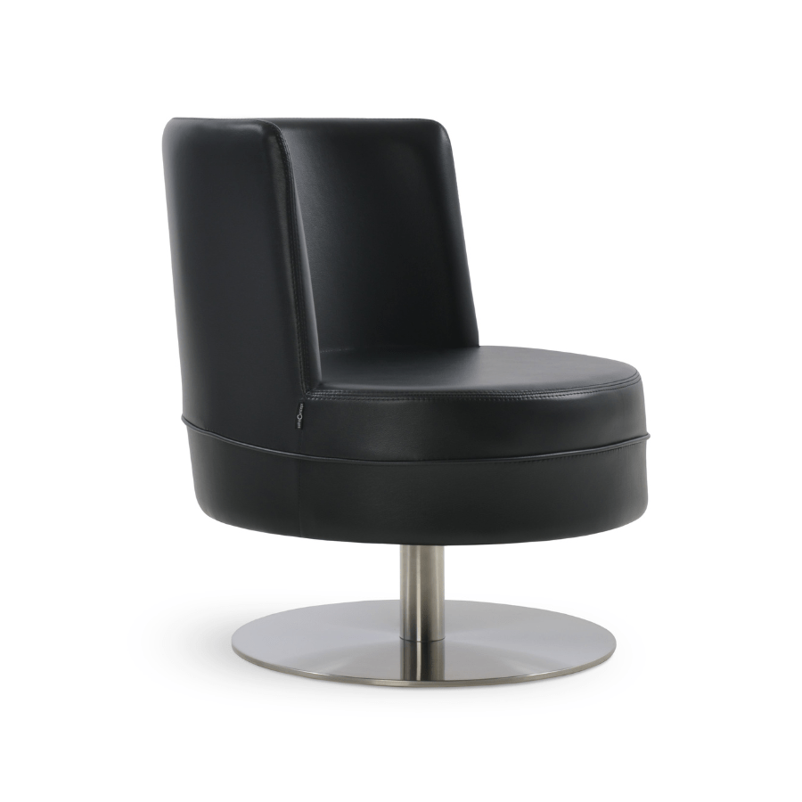 Hilton Black Swivel Barrel Chair - Your Bar Stools Canada
