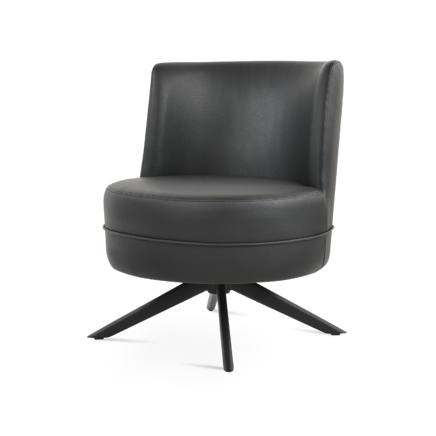 Hilton Black Swivel Barrel Chair - Your Bar Stools Canada