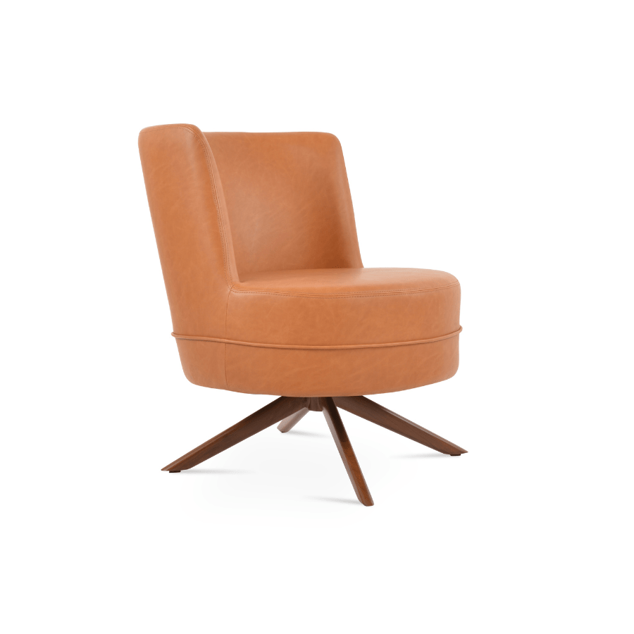 Hilton Brown Swivel Barrel Chair - Your Bar Stools Canada