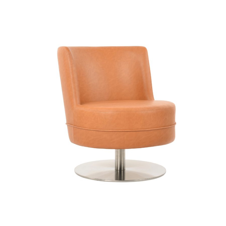 Hilton Brown Swivel Barrel Chair - Your Bar Stools Canada
