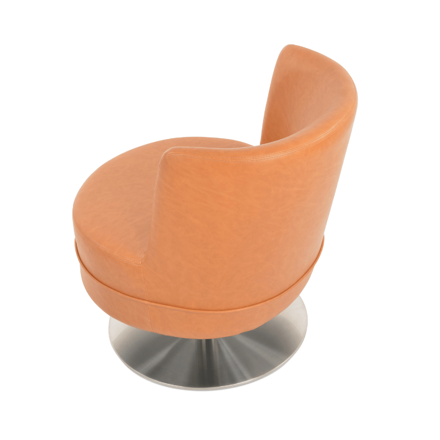 Hilton Brown Swivel Barrel Chair - Your Bar Stools Canada