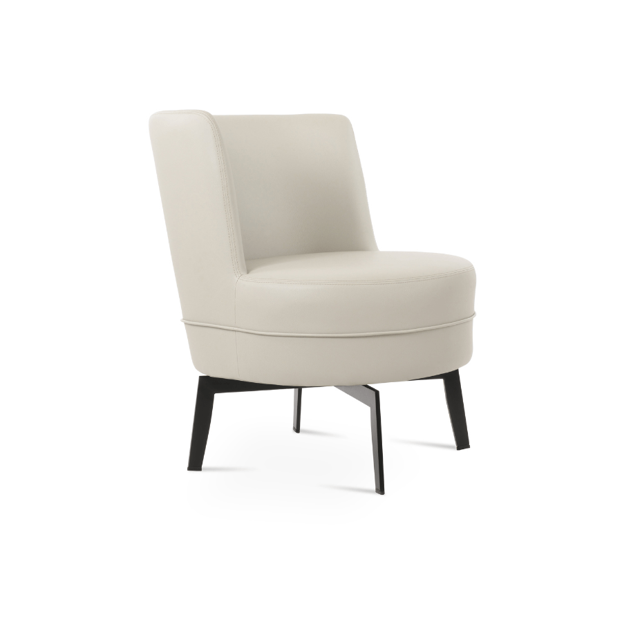 Hilton Cream Swivel Barrel Chair - Your Bar Stools Canada