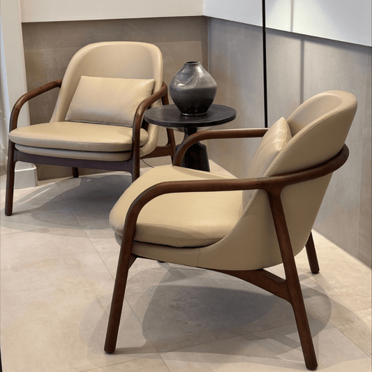 Infinity Beige Leather Accent Chair - Your Bar Stools Canada