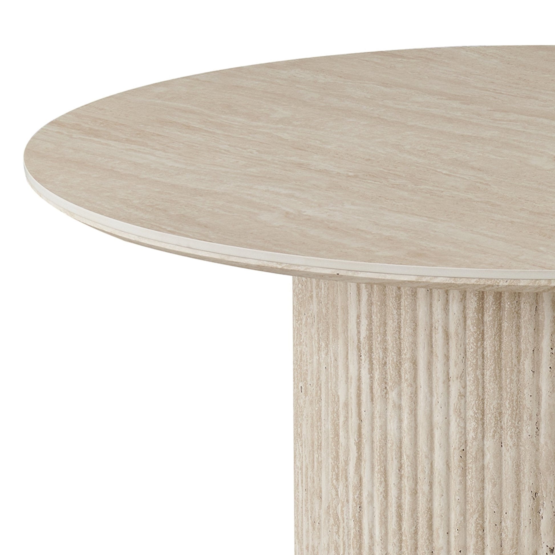 Ivory Stone Top Round Dining Table 47 Inch – Thalia Pedestal Table - Your Bar Stools Canada