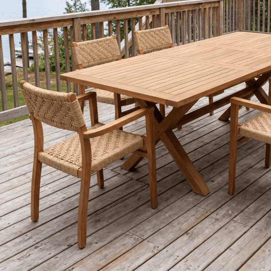 Kleopatra 7 Piece Extendable Teak Outdoor Dining Set for 6 - Your Bar Stools Canada