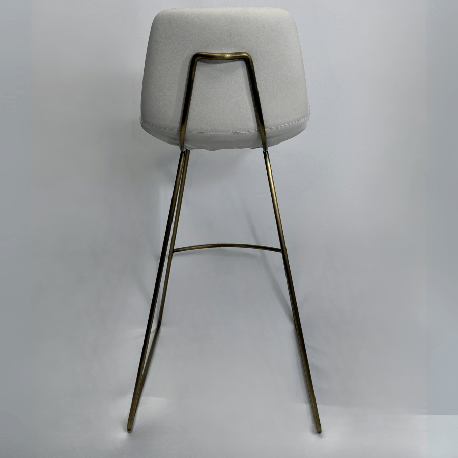 Leather Bar Stools with Gold Legs Pera Cream - Your Bar Stools Canada