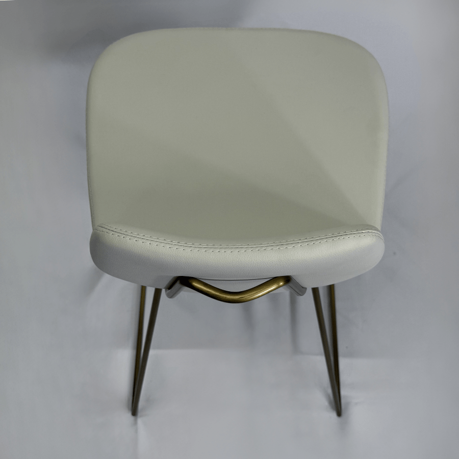 Leather Bar Stools with Gold Legs Pera Cream - Your Bar Stools Canada