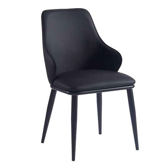Leather Dining Chairs | Set of 2 | Kash Black - Your Bar Stools Canada