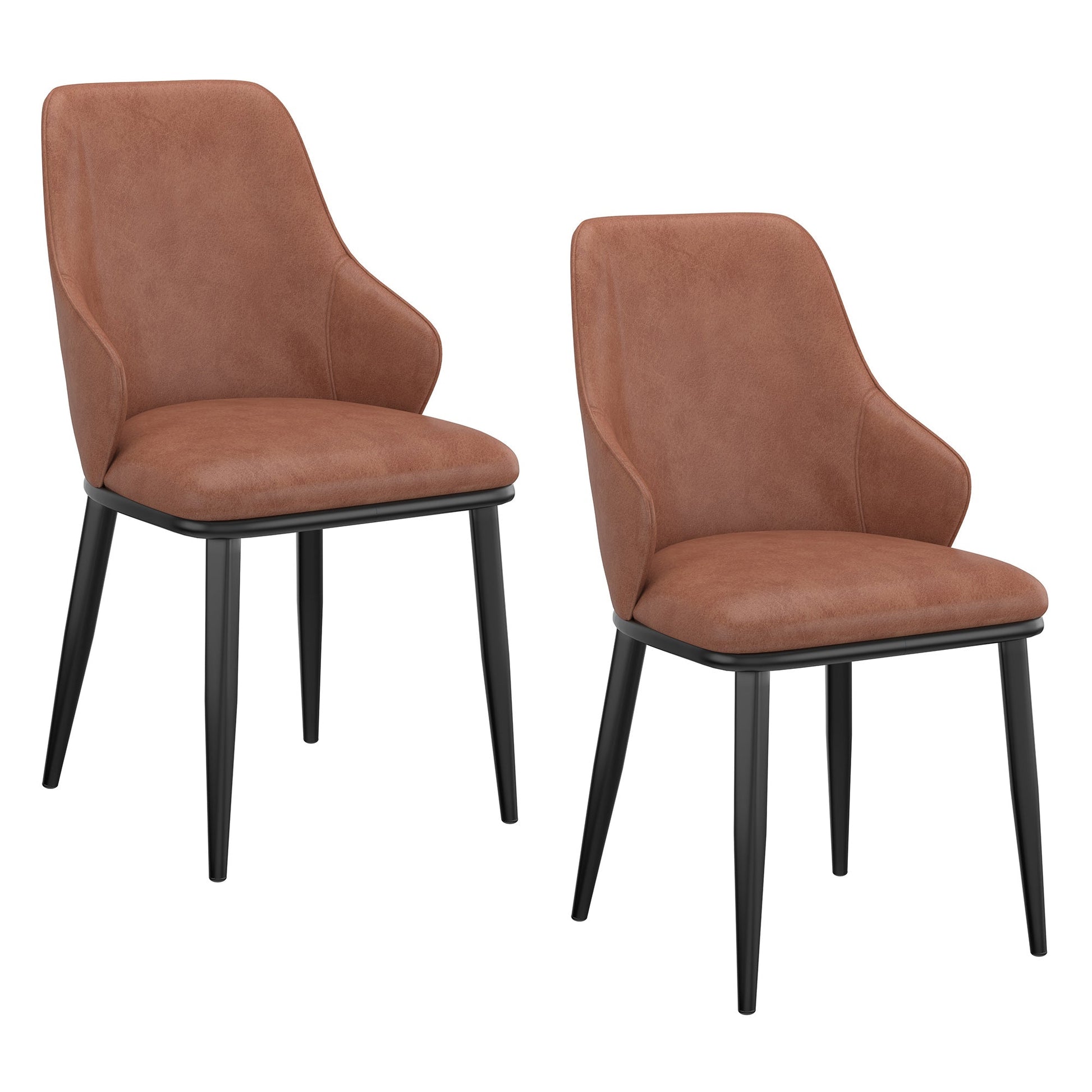 Leather Dining Chairs | Set of 2 | Kash Brown - Your Bar Stools Canada