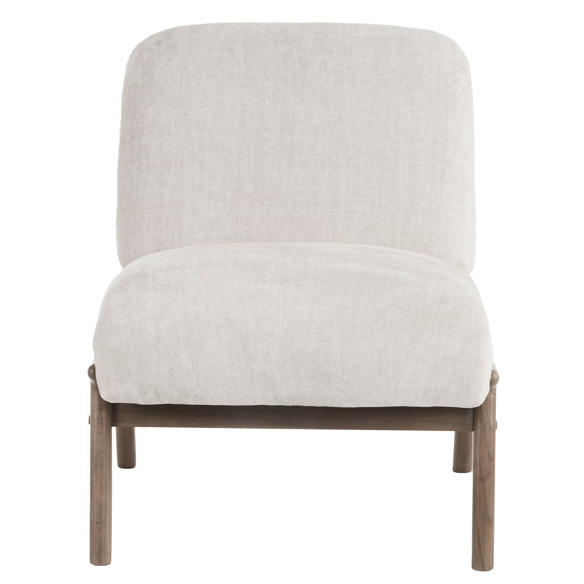 Lisson Beige Velvet Accent Chair Walnut Legs - Your Bar Stools Canada