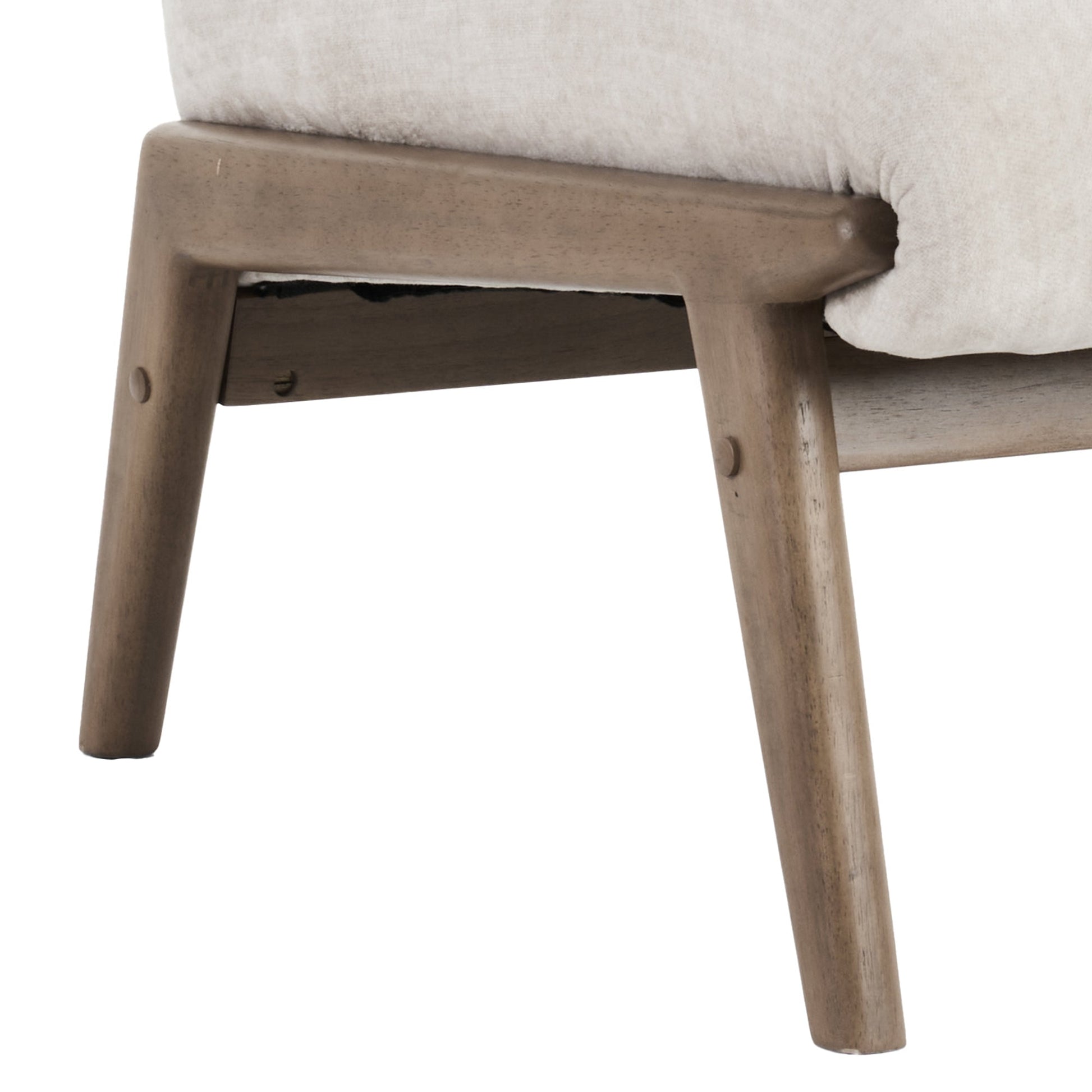 Lisson Beige Velvet Accent Chair Walnut Legs - Your Bar Stools Canada