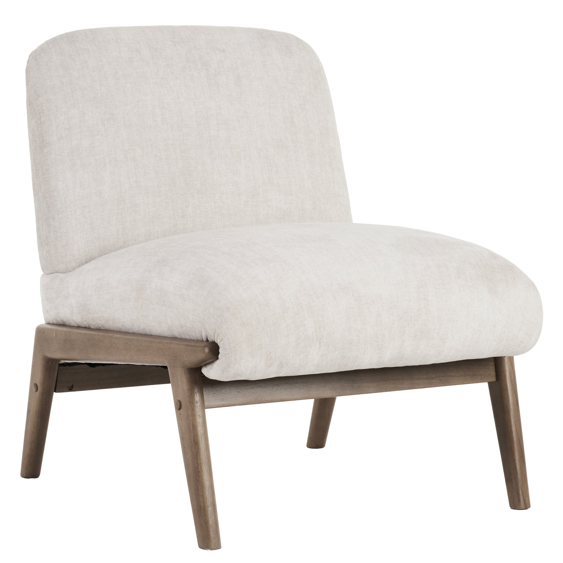 Lisson Beige Velvet Accent Chair Walnut Legs - Your Bar Stools Canada