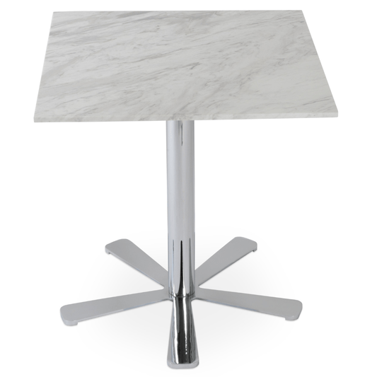 Marble Top Daisy Square Restaurants Table - Your Bar Stools Canada