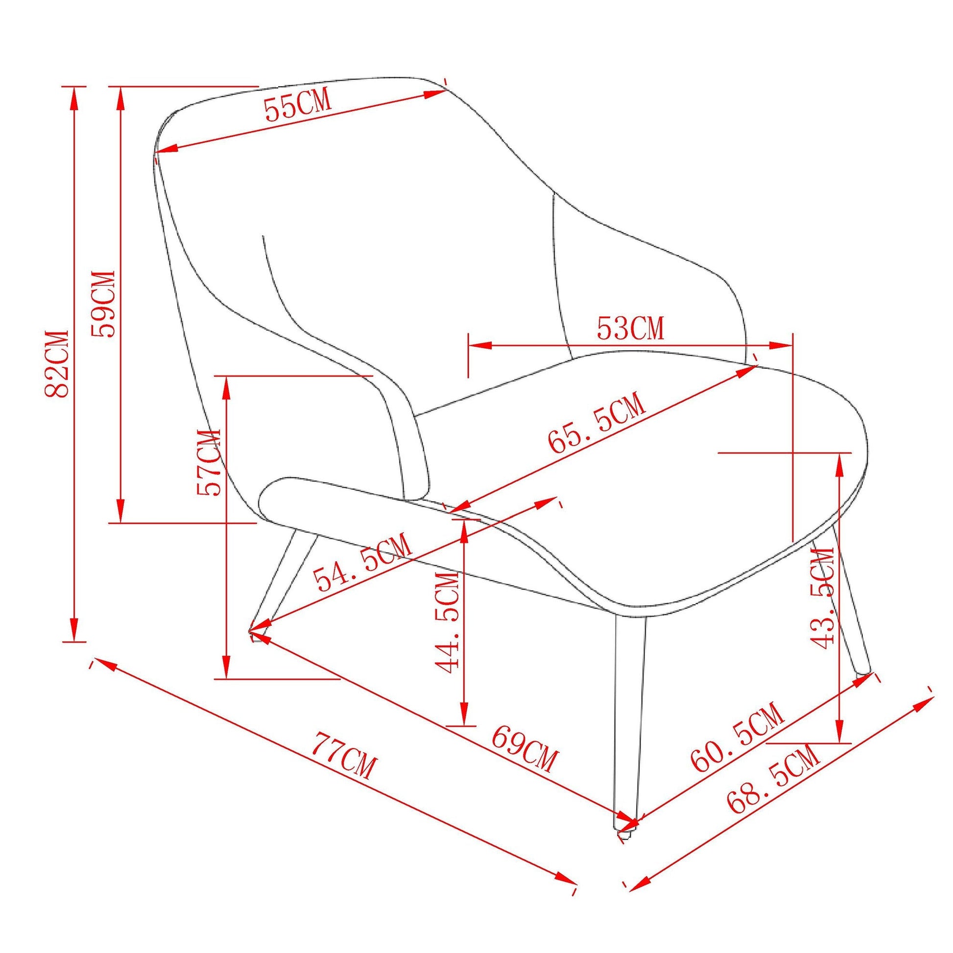 Mid Century Accent Chair Umber Black - Your Bar Stools Canada