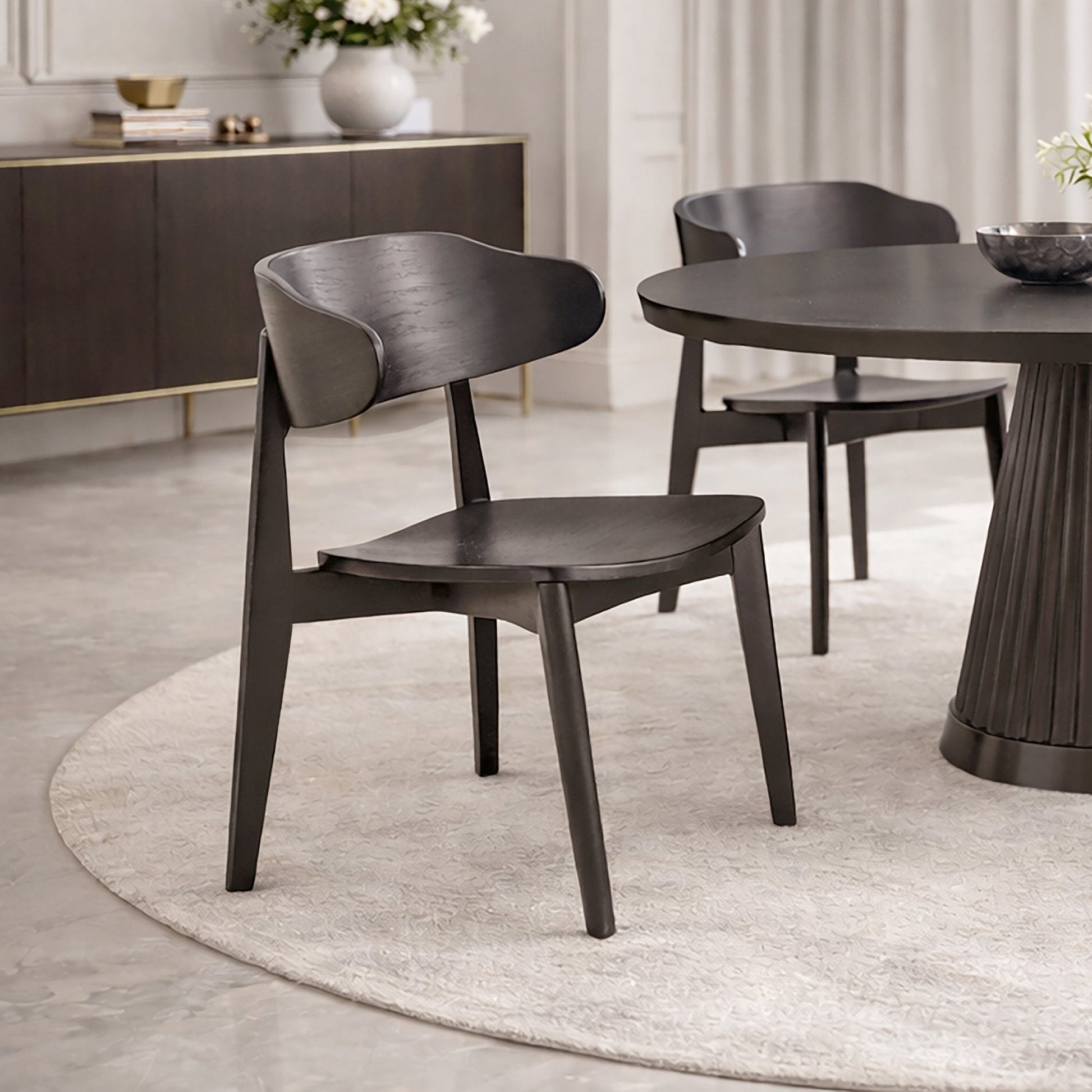 Mocha Dining Chairs Set of 2 | Khari Mid - Century Wood Chairs - Your Bar Stools Canada