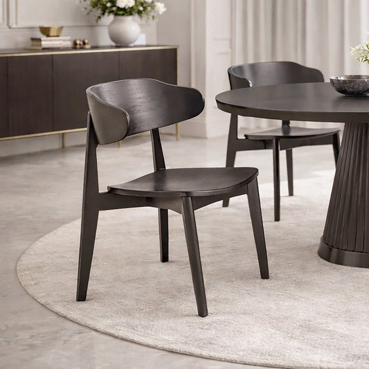 Mocha Dining Chairs Set of 2 | Khari Mid - Century Wood Chairs - Your Bar Stools Canada